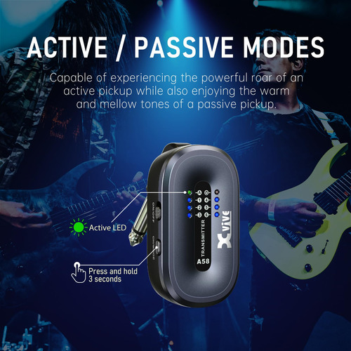 Sistema De Guitarra Sem Fio Xvive A58 5.8ghz Para Elétrico/a