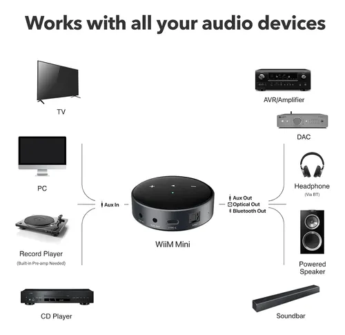 Transmissor De Áudio Sem Fio Wiim Mini Airplay 2, Estéreo