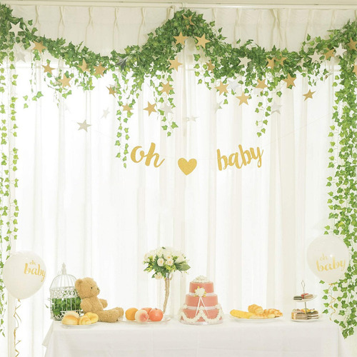 Hojas De Hiedra Artificial Plantas Falsas Decor De Vid 24pzs
