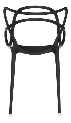 Silla Comedor Master Apilables Alta Resistencia X2 Unidades Estructura de la silla Negro Asiento Plástico Diseño de la tela Polipropileno