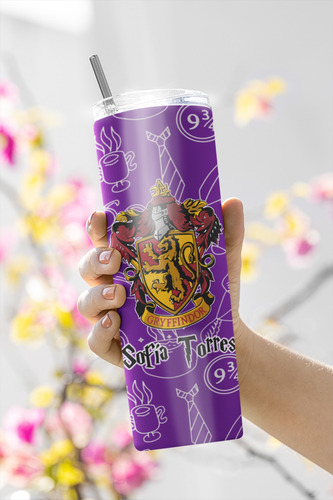 Termo Skinny Harry Portter Nombre Personalizado Gryffindor Morado