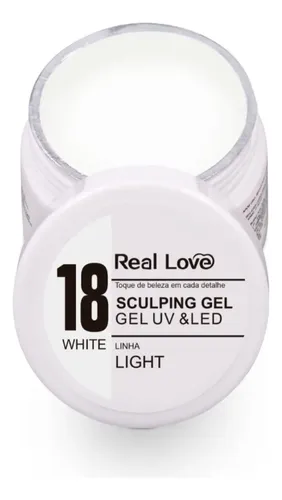 Gel De Unha Real Love 18 White Branco Hard - R$ 21,9