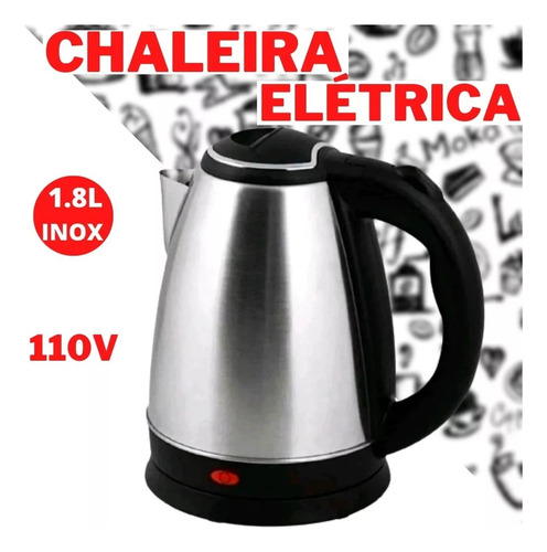 Chaleira Jarra Elétrica ELETRO TOP 1.8l Inox Cor Prateado