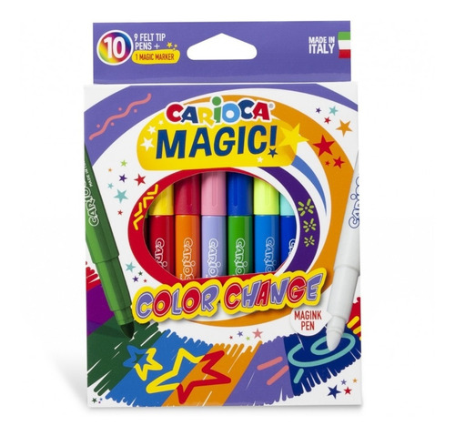 Caja 10 Marcadores Cambia Colores Carioca Magicos Cuota