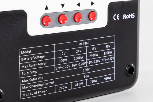 Regulador De Carga Para Paneles Solares Mppt 60a 12v 24v 48v