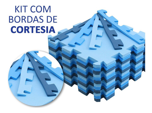 Kit 16 Tapetes Tatames Eva Bebe Infantil 50x50x1cm (menino)