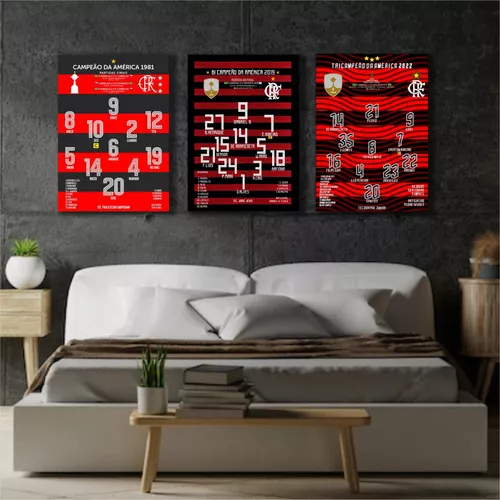 Flamengo 01 a 15 - Futebol - Placa decorativa MDF - Quadro parede