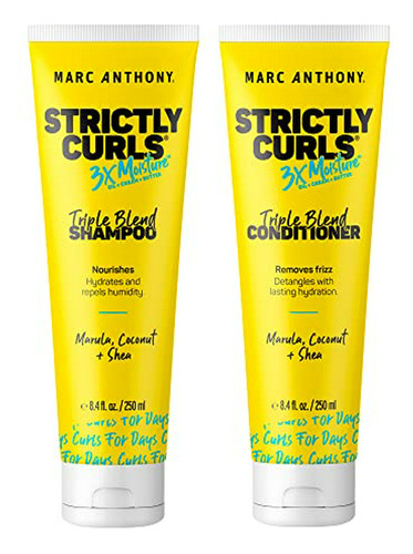 Marc Anthony Strictly Curls 3x Champú Y Acondicionador Humec