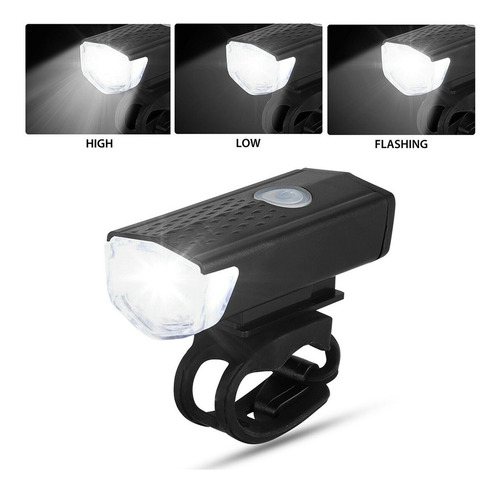 Imagen 5 de 9 de Luz Led Frontal Para Bicicleta Recargable Por Usb Brillante