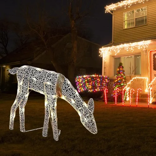 Reno De Navidad Al Aire Libre Silueta Resistente A La M
