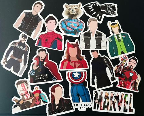 Stickers Autoadhesivos Marvel Personajes X15 Termo Compu 