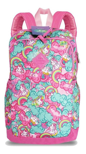Mochila Escolar Infantil Unicórnio Magic Rosa Sestini