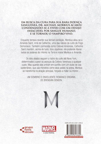 Morbius O Vampiro Vivo Laços De Sangue De Brendan Deneen Editorial Novo Século Editora E Distribuidora Ltda Capa Mole Em Português 2022