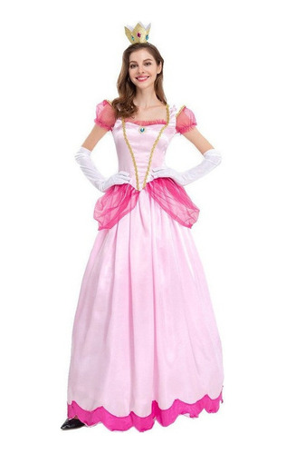 Vestido Fiesta Princesa Peach Halloween Vestido De Cosplay