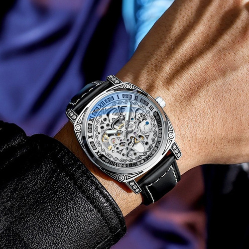 Reloj Mecánico Hueco De Acero Inoxidable Chenxi Para Hombre