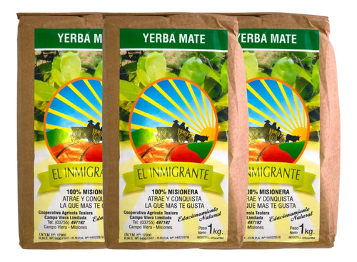 Yerba Mate El Inmigrante Pack X 3