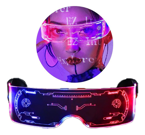 7 Colores Lentes Led Fiesta Gafas Cyberpunk Led Luminosa
