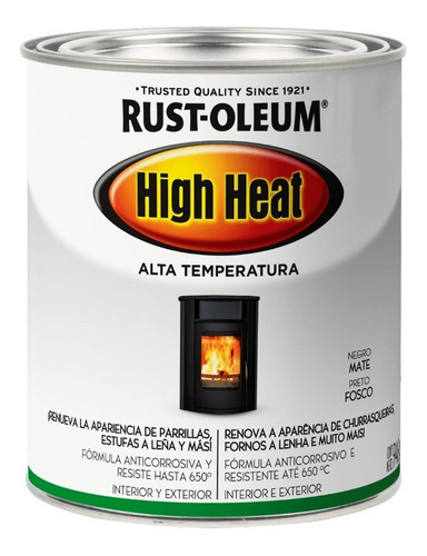 Imagen 1 de 3 de Alta Temperatura Negro Mate Rust Oleum