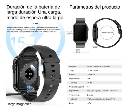 Reloj Inteligente Blood Sugar Con Nfc (responder/llamar)
