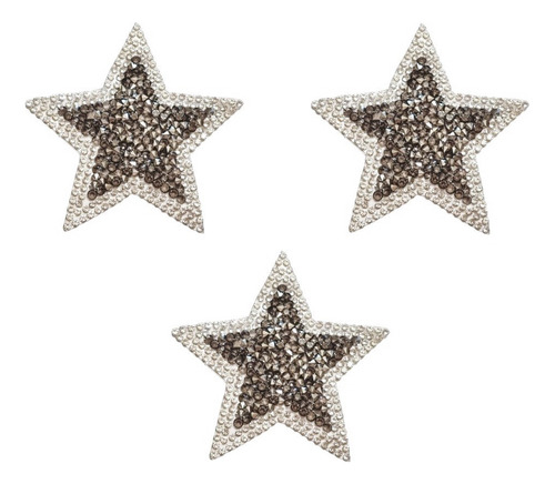 Aplique Parche Termoadhesivo Estrellas Strass Pack X 3 Unid