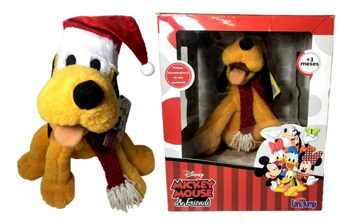 Imagem 1 de 5 de Boneco Pelúcia M Pluto Natal - Cachorro Do Mickey - Disney