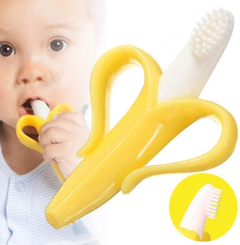 Mordedor Banana Para Bebe Y Cepillo De Diente Y Encías