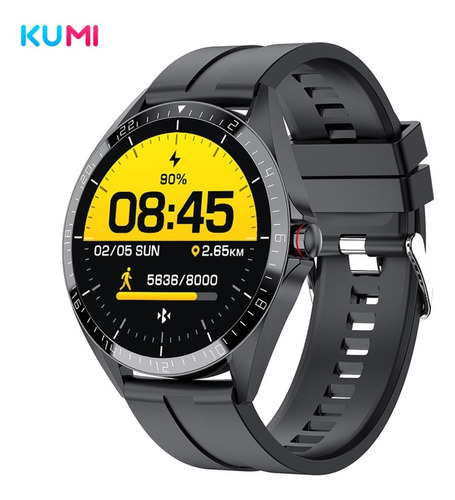 Reloj Inteligente Smartwatch Kumi Gw16t  Color de la caja Negro Color de la correa Negro Color del bisel Plata