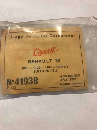 Juntas Carburador Renault 4 S Solex Filgar