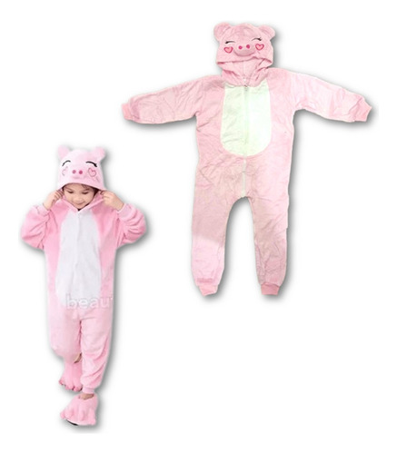 Pijama Kigurumi Chancho Infantil Dormir Mameluco Disfraz