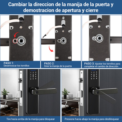 Chapa Cerradura Inteligente Electrónica Tuya Wifi 5 Maneras Con Antibloqueo Electrónico Con Alarma Antirotura Derecha/izquierda Acero Inoxidable Espesor De La Puerta Recomendado 40-65mm