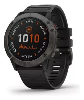 Smartwatch Garmin Fenix 6x Pro Solartitanium Carbon Gray Dlc Con Correa Negra