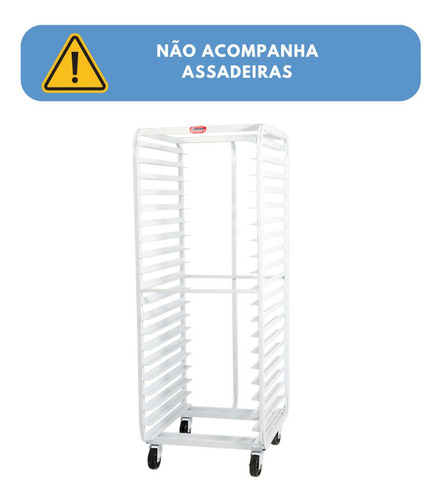 Estante Aberta 20 Assadeiras 58x70 Vazia Desmontável Imeca