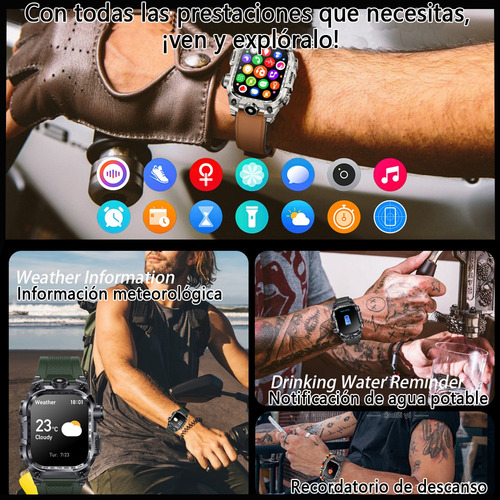 Reloj Inteligente Hombre Reloj Inteligente Bluetooth Llamada