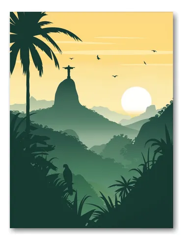 comprar Cuadro Moderno Brasil  Dibujo Lienzo 50x70 Cm