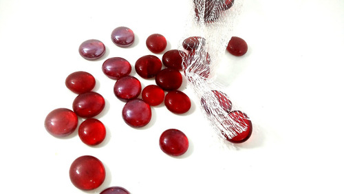Imagen 8 de 8 de Gemas De Vidrio Color Rojo 30 Unidades Gemas Rojas