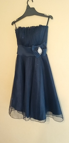 Vestido De Fiesta Azul Marino.