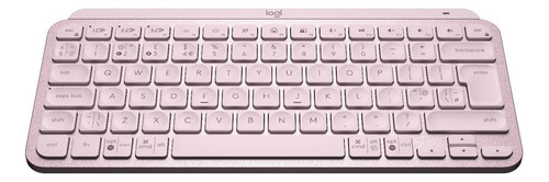 Teclado bluetooth Logitech Master Series MX Keys Mini QWERTY inglés UK color rosa con luz blanca