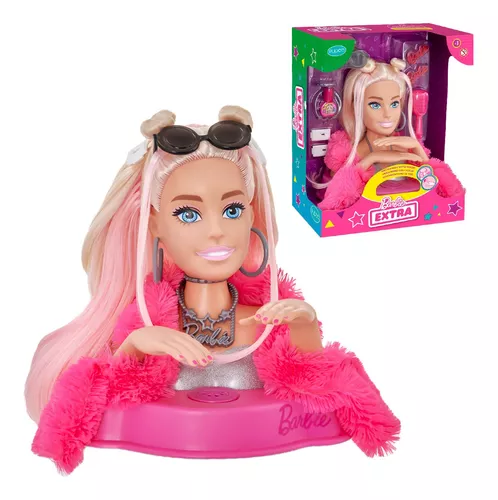 Brinquedo Boneca Barbie Busto Styling 12 Frases + Maquiagem