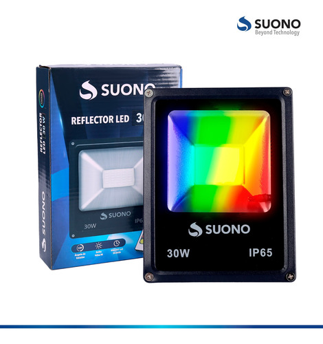 Imagen 2 de 10 de Reflector Led Rgb 30w Exterior Con Control Remoto I65