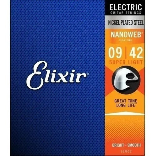 Encordoamento Elixir Cordas 009 Super Light Nanoweb Guitarra