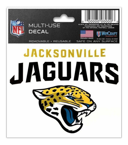 Adesivo Multi-uso 8x10 Nfl Jacksonville Jaguars