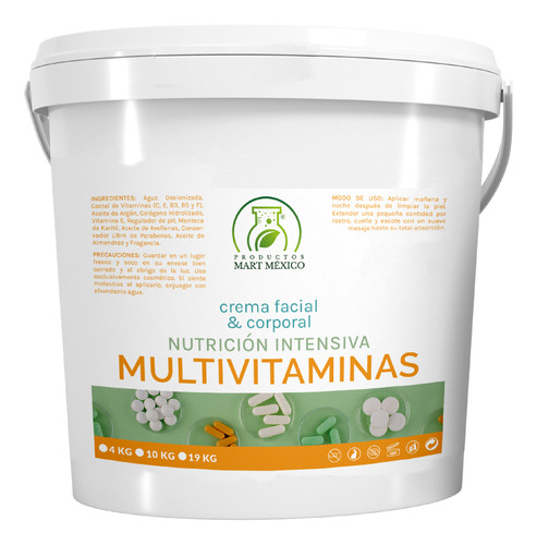 Crema Corporal Nutrición Intensiva Multivitaminas 19 Kilos