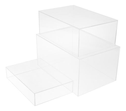 3 Peças Buffet Risers Food Risers Para Exibição De Claro