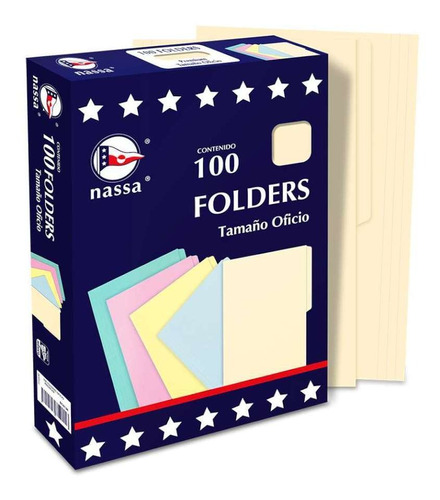 100 Folders Tamaño Oficio Color Beige Nassa