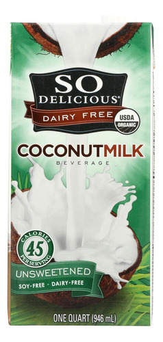 Bebida De Leche De Coco Sin Azúcar 12 Cajas De 946 Ml