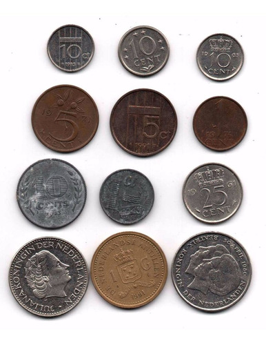 Holanda Lote 12 Monedas Diferentes Antiguas