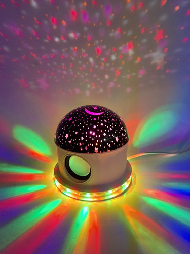 Lampara Led Rgb Luna Y Estrellas Con Parlante Bluethoo