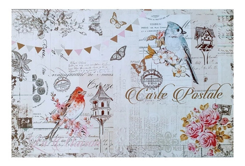 Imagen 3 de 5 de Decoupage Laminas Set Pajaros Vintage Laura Craft