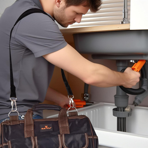 Bolso Herramientas Electricista Correa Hombro Ajustable Marr Color Bordó
