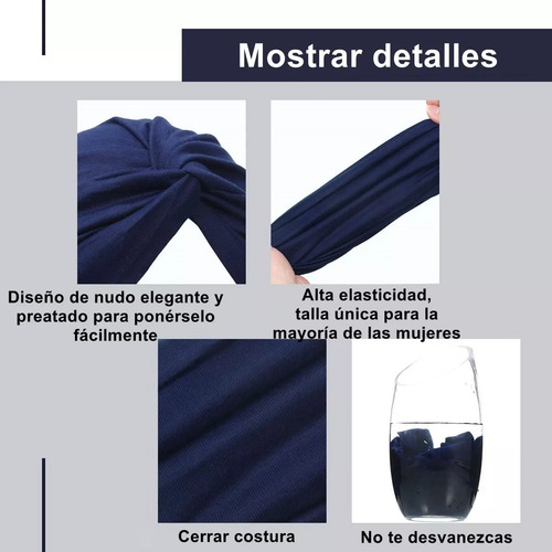 4 Turbantes Gorros Dama Mujer Oncológicos Quimio Alopecia Negro Y Azul Marino Y Gris Y Caqui